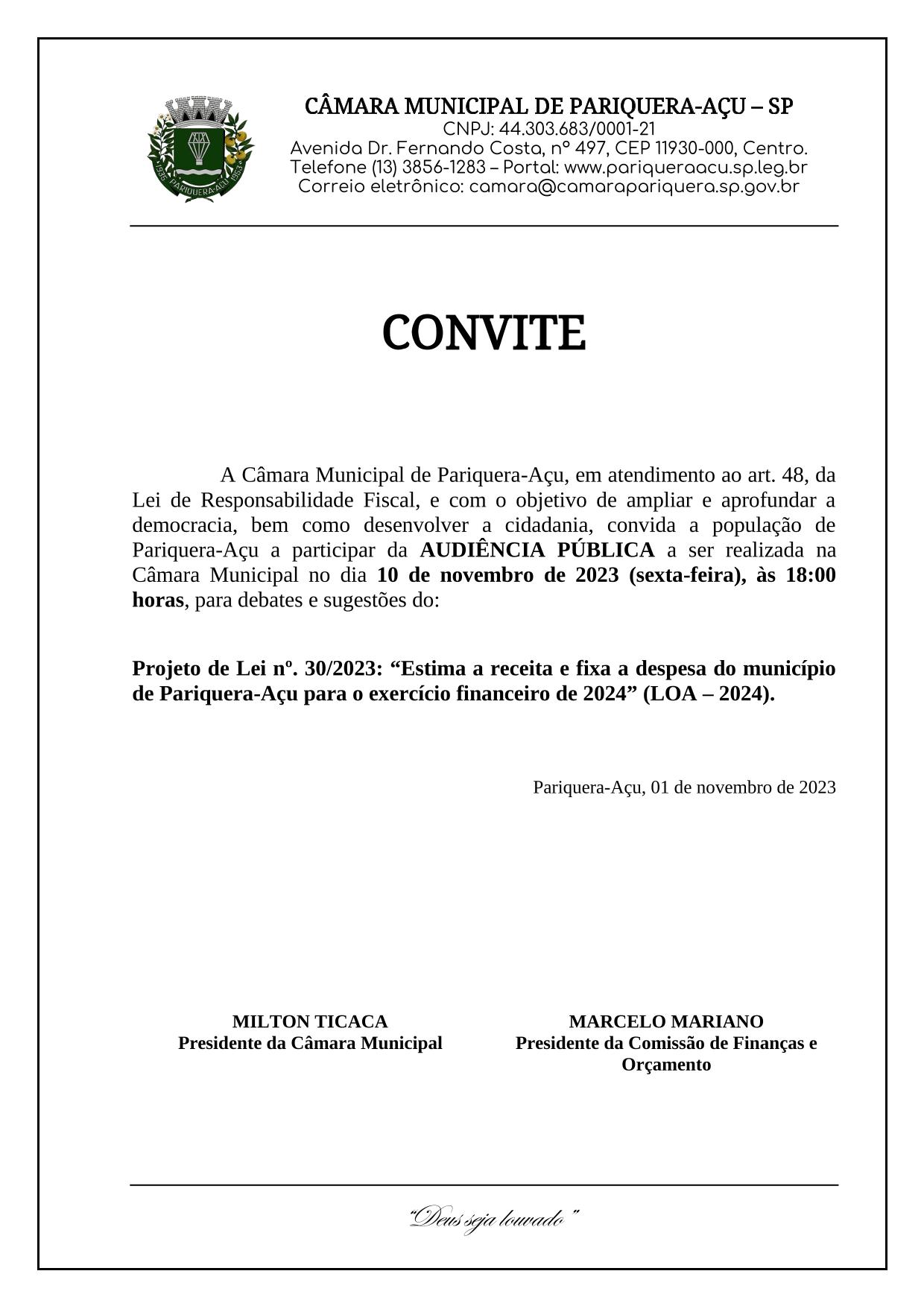  Audiência Pública : LOA  2024 