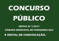 Edital de Convocação do Concurso Público nº 01/2017
