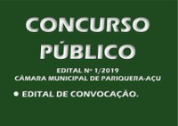 Edital de Convocação do Concurso Público nº 01/2019