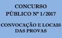 Edital de convocação e locais das provas