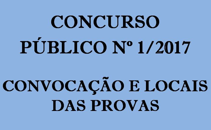 Edital de convocação e locais das provas