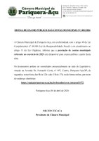 EDITAL DE EXAME DAS CONTAS MUNICIPAIS