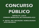Edital de Inscrições Homologadas Após Recursos do Concurso Público nº 1/2019 Edital de Inscrições Homologadas Após Recursos do Concurso Público nº 1/2019