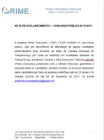 Nota de Esclarecimento da Empresa Organizadora do Concurso Público nº 1/2017-Recursos.