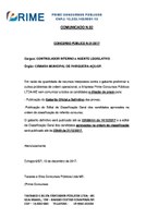 Nota de Esclarecimento nº 2 da Empresa Organizadora do Concurso Público nº 1/2017- Gabarito Oficial