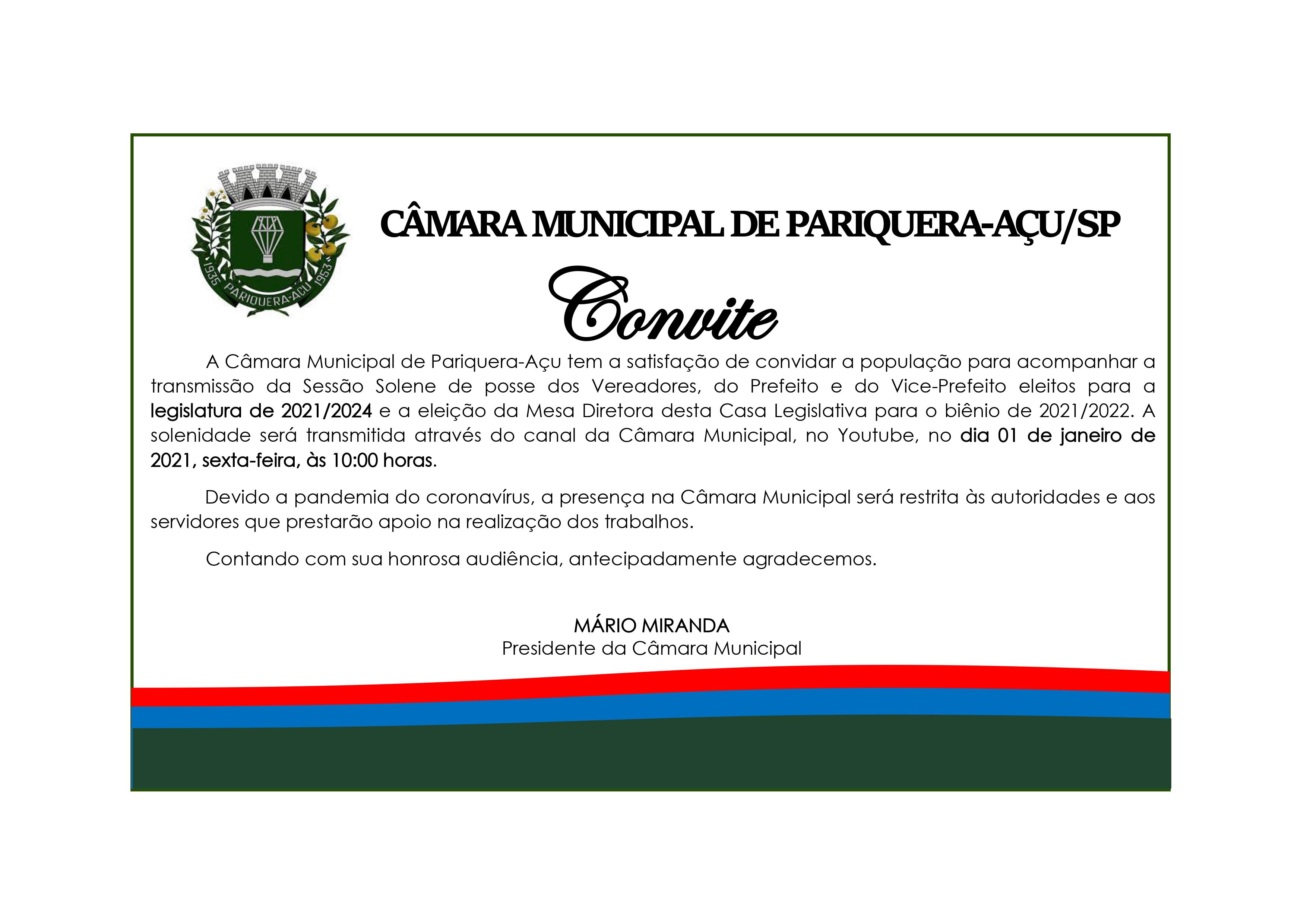 Sessão Solene de Posse - Legislatura de 2021/2024