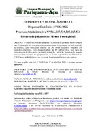 AVISO DE DISPENSA ELETRÔNICA Nº 003/2026