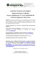 AVISO DE DISPENSA ELETRÔNICA Nº 008/2024