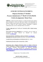 AVISO DE DISPENSA ELETRÔNICA Nº 010/2024