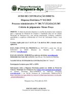 AVISO DE DISPENSA ELETRÔNICA Nº 012/2025