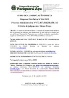 AVISO DE DISPENSA ELETRÔNICA Nº 014/2025