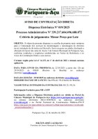 AVISO DE DISPENSA ELETRÔNICA Nº 019/2025