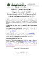 AVISO DE DISPENSA ELETRÔNICA Nº 021/2025